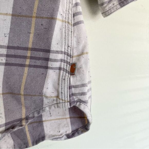 Carhartt Women’s 3/4 Sleeve Midweight Plaid Shirt Size XS - Picture 5 of 9
